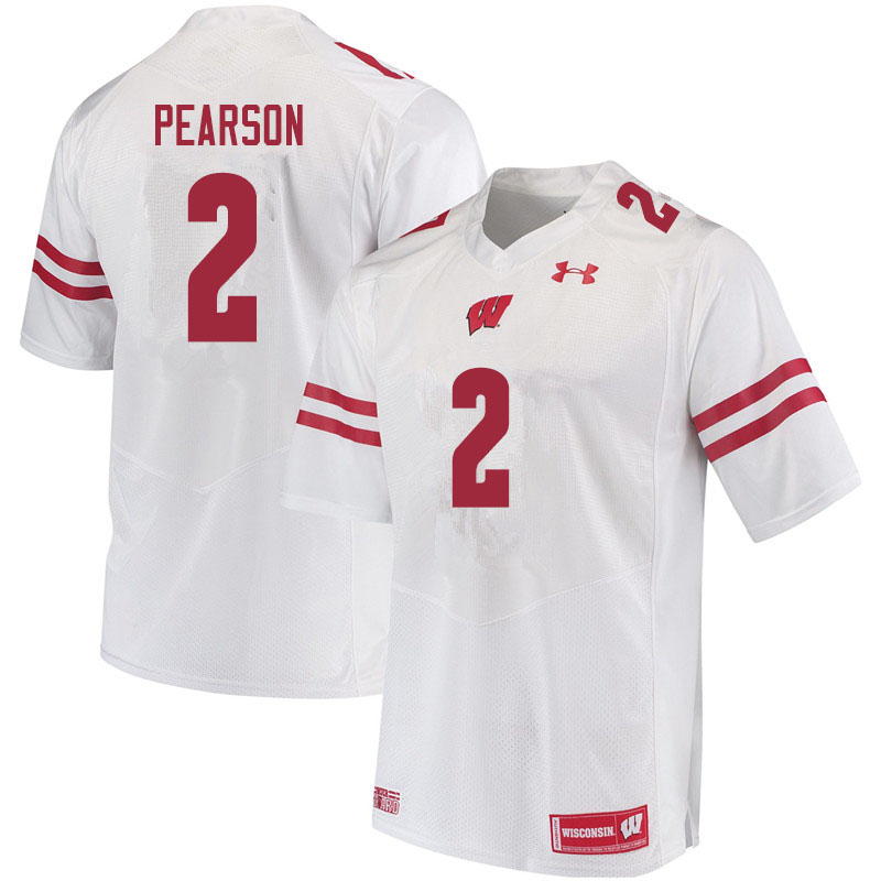 Wisconsin Badgers Men's #2 Reggie Pearson NCAA Under Armour Authentic White College Stitched Football Jersey WH40N71ZS